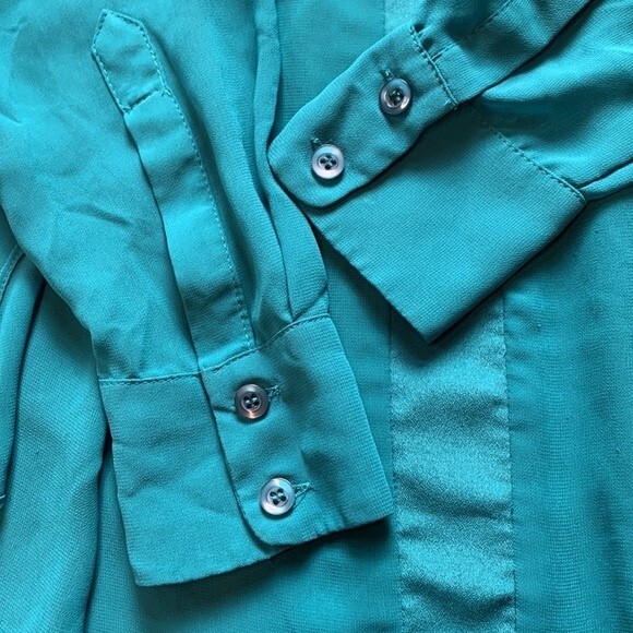 BCBGENERATION | Viridian Long Sleeve Ruffle Green Midi Dress XS - Picture 10 of 10